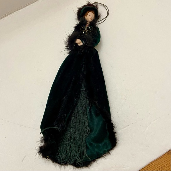 Vintage Auto or Christmas Ornament-Victorian Lady in Green Gown - Picture 9 of 12